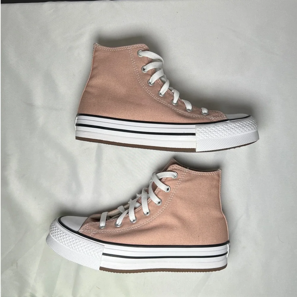 Converse All Star Move High Top Kids 4 Desert Pink Platform Sneakers NWOB